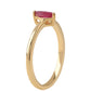Pozlacené Stříbro 925/1000 - Prsten s Mozambickým Rubínem - Karátové číslo: 0.29. přibližná hmotnost: 1.66 gramů