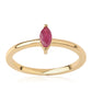 Pozlacené Stříbro 925/1000 - Prsten s Mozambickým Rubínem - Karátové číslo: 0.29. přibližná hmotnost: 1.66 gramů