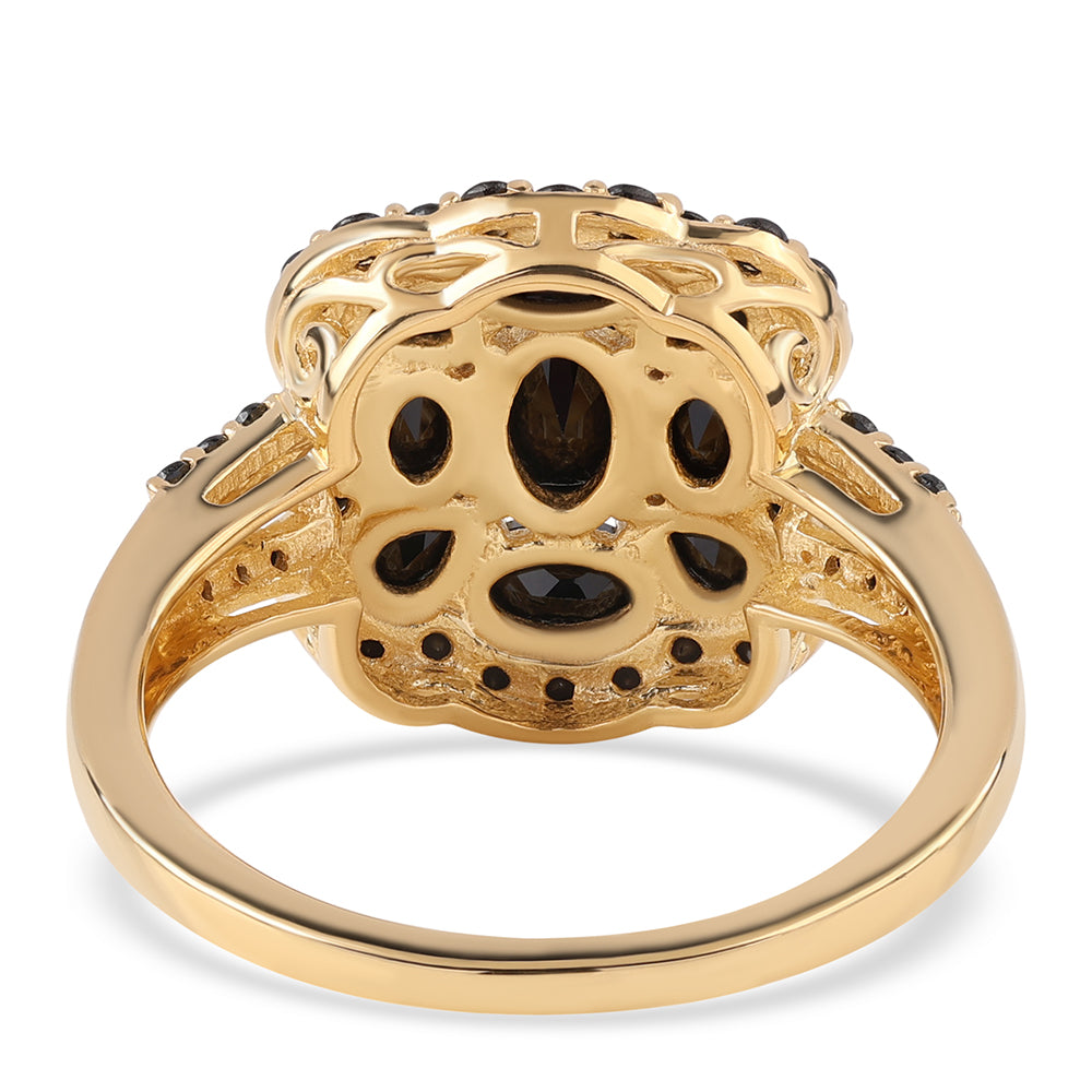 Pozlacený 925 / 1000 Sterlingové Stříbro Prsten s Černým spinelem