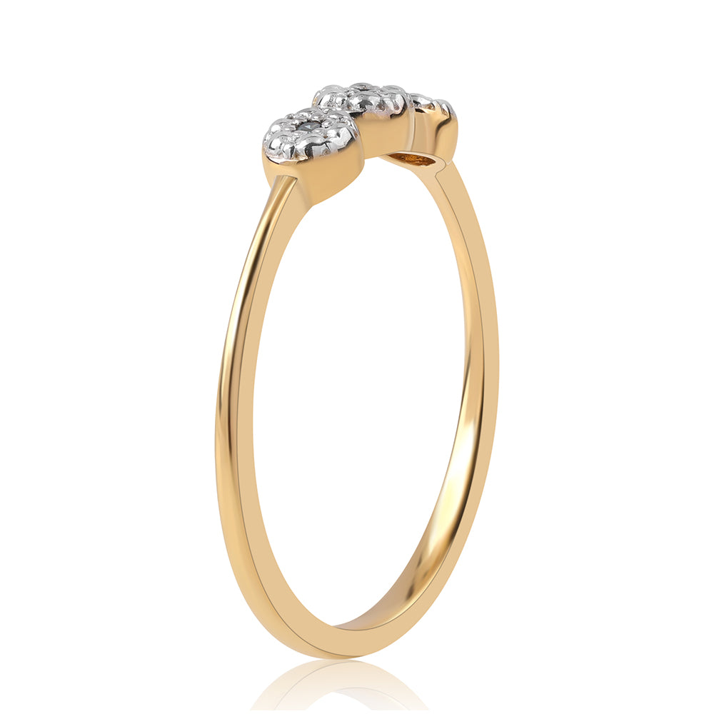 Pozlacené Stříbro 925/1000 - Prsten s Modrým Diamantem - Karátové číslo: 0.02. přibližná hmotnost: 1.73 gramů 2 