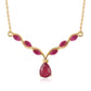 Pozlacený 925 / 1000 Sterlingové Stříbro Náhrdelník s Mozambickým Rubínem