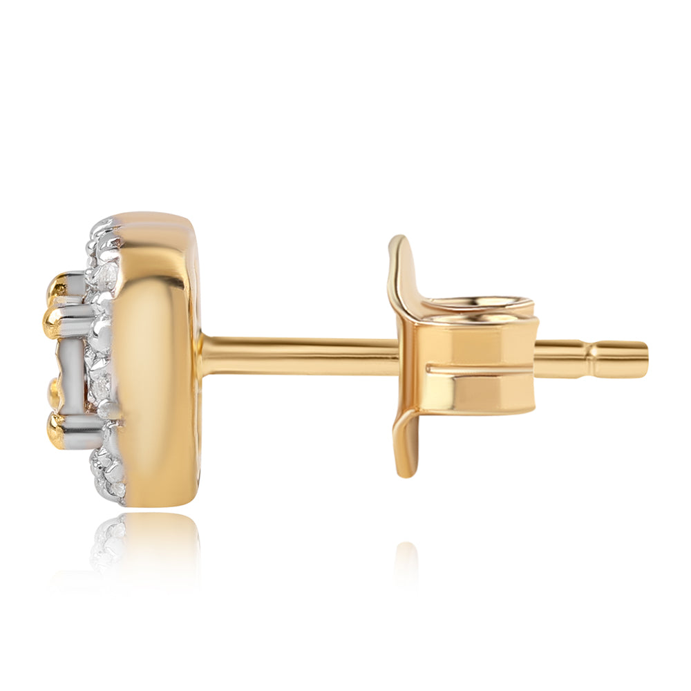 Pozlacené Stříbro 925/1000 - Sada s Modrým Diamantem a Bílým Topazem - Karátové číslo: 0.17. přibližná hmotnost: 4.32 gramů ( Náušnice+Prsten+Přívěsek ) 11 