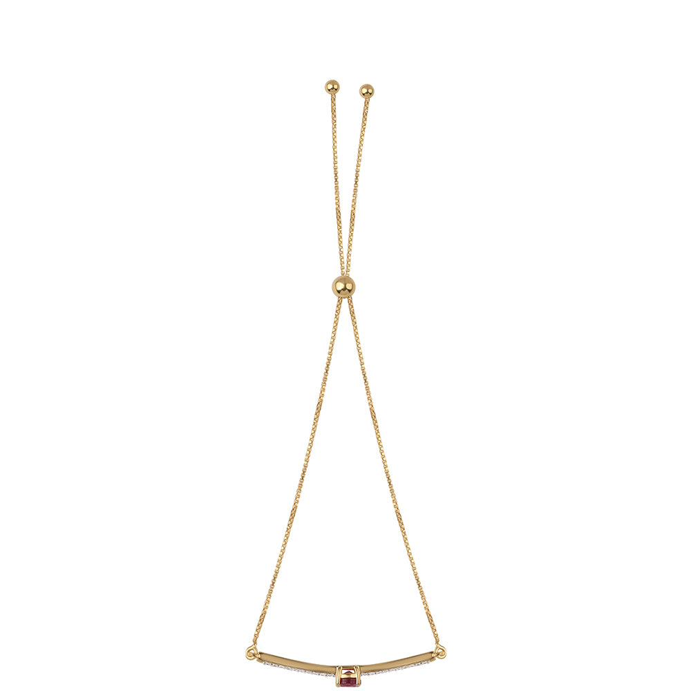 Pozlacené Stříbro 925/1000 - Náramek s Mozambickým Rubínem a Bílým Topazem - Karátové číslo: 1.1. přibližná hmotnost: 2.77 gramů 3 