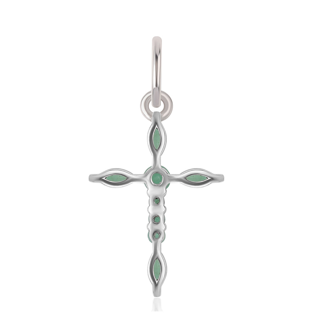 Stříbro 925/1000 - Přívěsek s Brazilským Smaragdem - Karátové číslo: 0.47. přibližná hmotnost: 0.76 gramů 3 