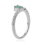 Stříbro 925/1000 - Prsten s Brazilským Smaragdem a Bílým Topazem - Karátové číslo: 0.56. přibližná hmotnost: 1.96 gramů