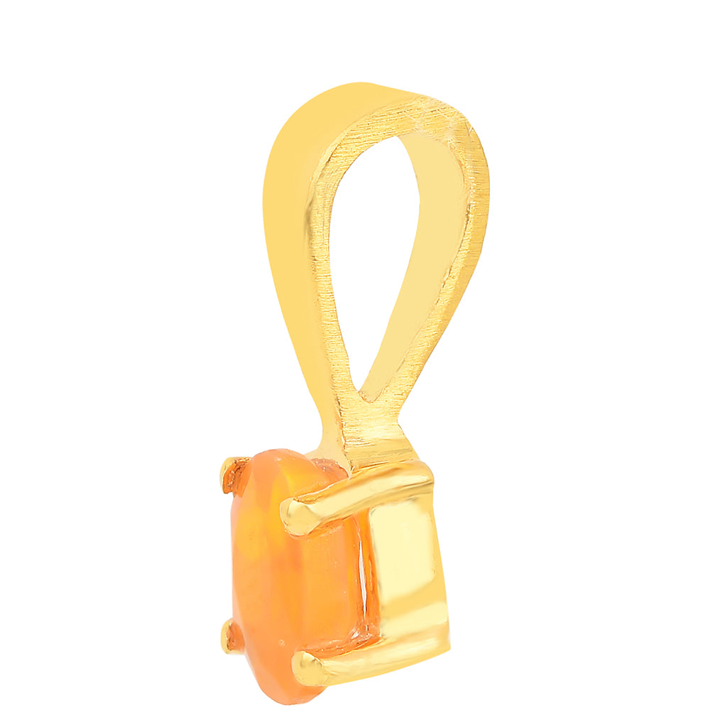 Pozlacené Stříbro 925/1000 - Přívěsek s Ohnivým Opálem - Karátové číslo: 0.14. přibližná hmotnost: 0.37 gramů 2 