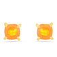 Pozlacené Stříbro 925/1000 - Náušnice s Ohnivým Opálem - Karátové číslo: 0.63. přibližná hmotnost: 0.82 gramů