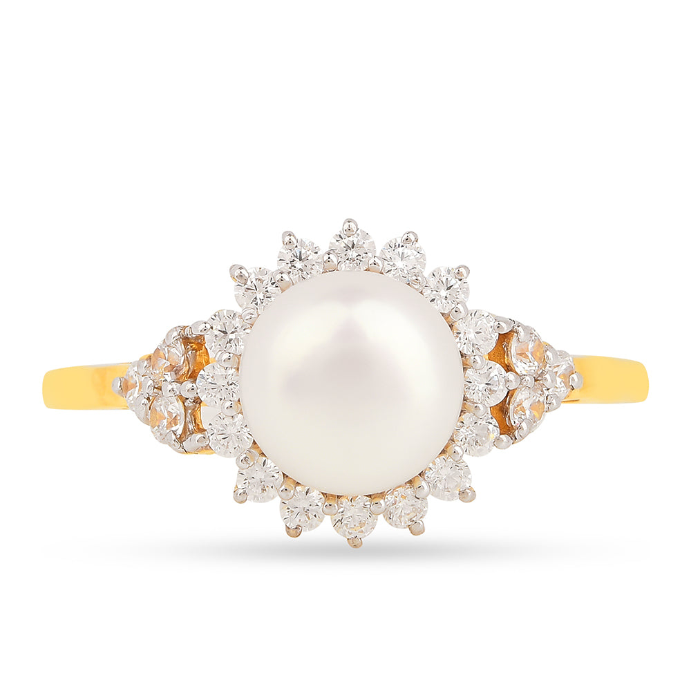 Pozlacené Stříbro 925/1000 - Prsten s Bílým Zirkonem - Karátové číslo: 2.74. přibližná hmotnost: 2.5 gramů