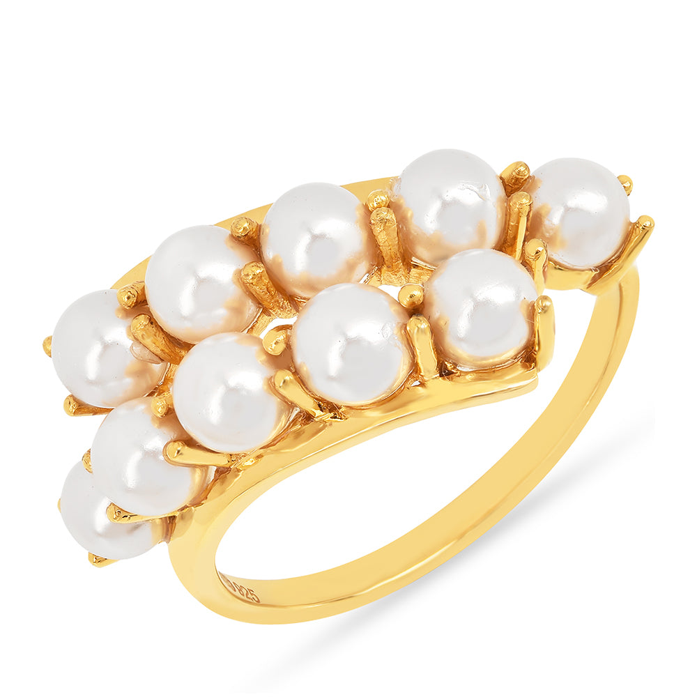 Pozlacené Stříbro 925/1000 - Prsten  - Karátové číslo: 5.03. přibližná hmotnost: 2.96 gramů