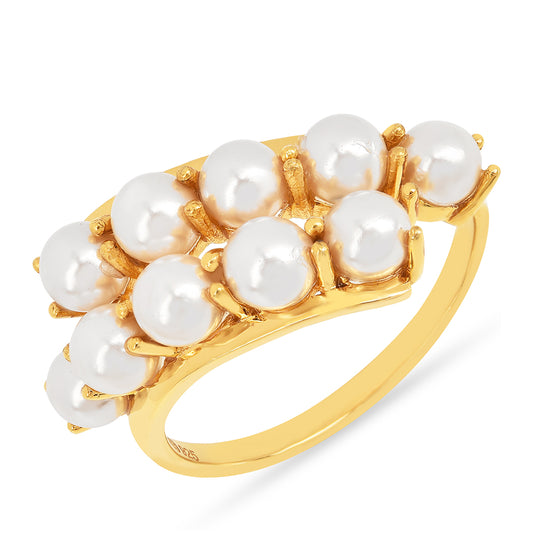 Pozlacené Stříbro 925/1000 - Prsten  - Karátové číslo: 5.03. přibližná hmotnost: 2.96 gramů