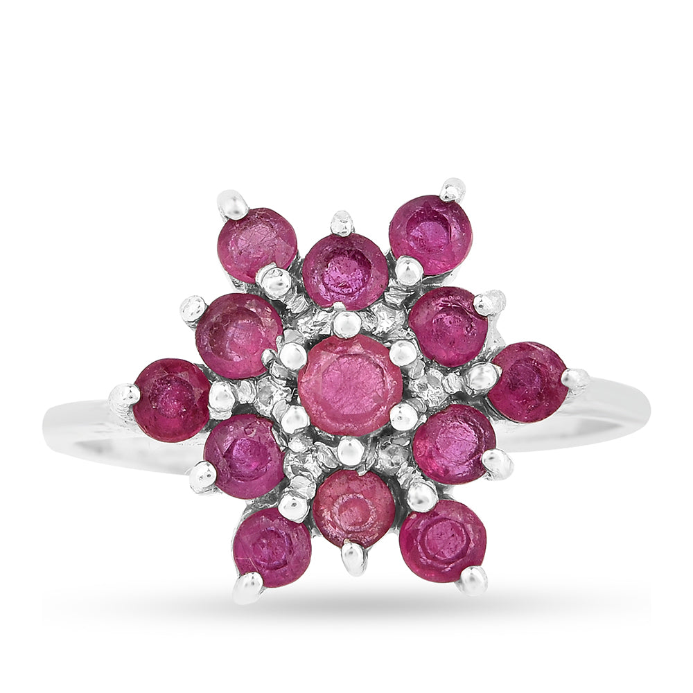 Stříbro 925/1000 - Prsten s Thajským Rubínem - Karátové číslo: 1.42. přibližná hmotnost: 2.24 gramů