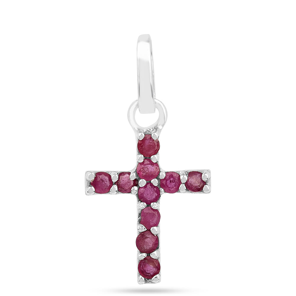 Stříbro 925/1000 - Přívěsek s Thajským Rubínem - Karátové číslo: 0.45. přibližná hmotnost: 0.93 gramů 1 