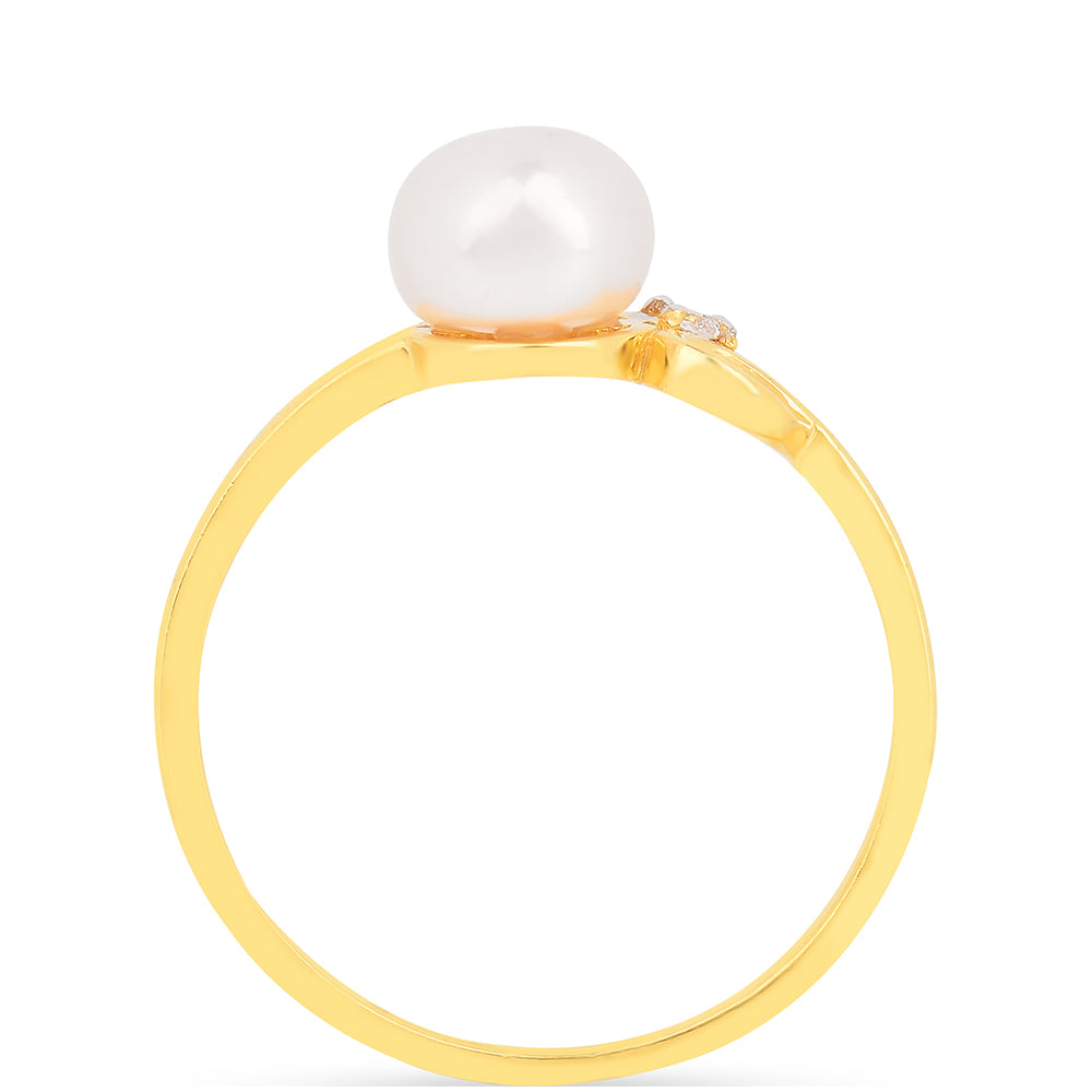 Pozlacené Stříbro 925/1000 - Prsten s Bílým Zirkonem - Karátové číslo: 2.46. přibližná hmotnost: 1.82 gramů