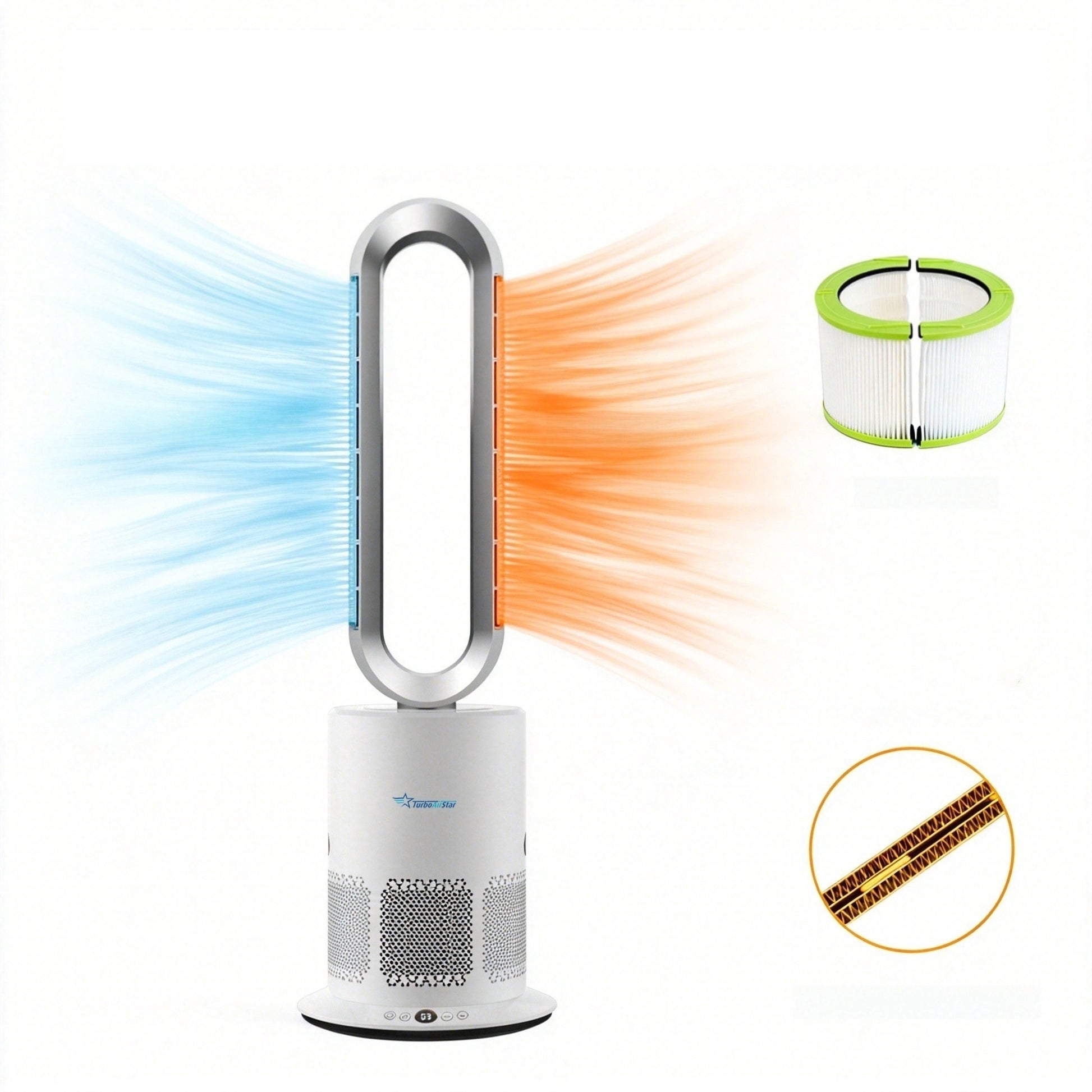 TurboAirStar Čistička vzduchu s ventilátorem pro chlazení nebo ohřátí vzduchu 18 