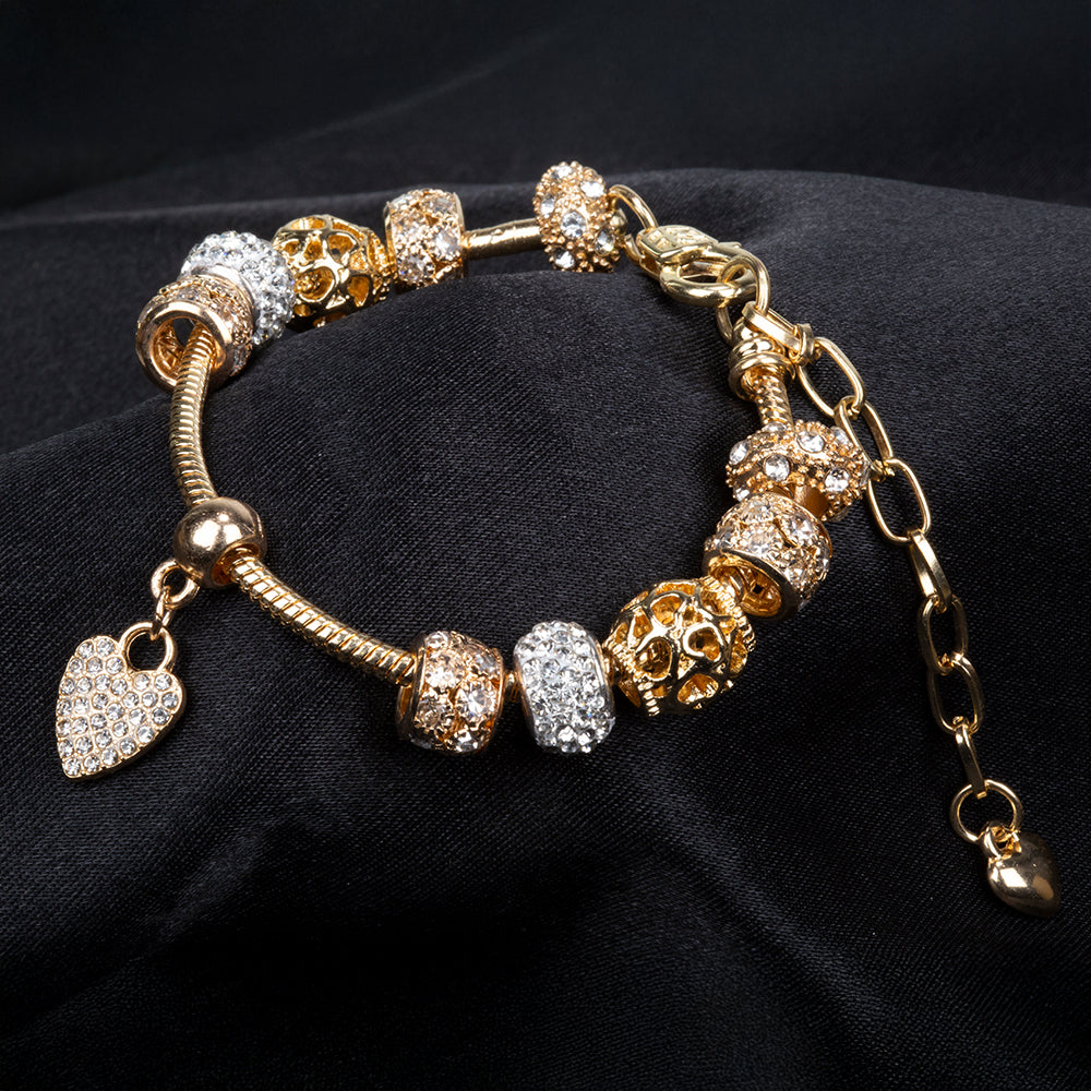 Pozlacená slitina - Náramek s Bílým Emporia® Křišťálem přibližná hmotnost: 28 gramů