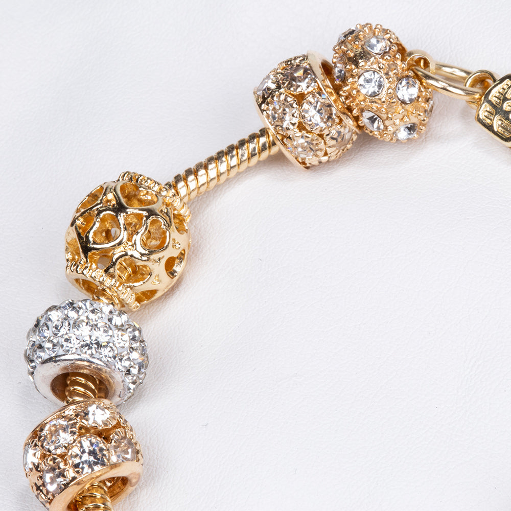 Pozlacená slitina - Náramek s Bílým Emporia® Křišťálem přibližná hmotnost: 28 gramů 6 