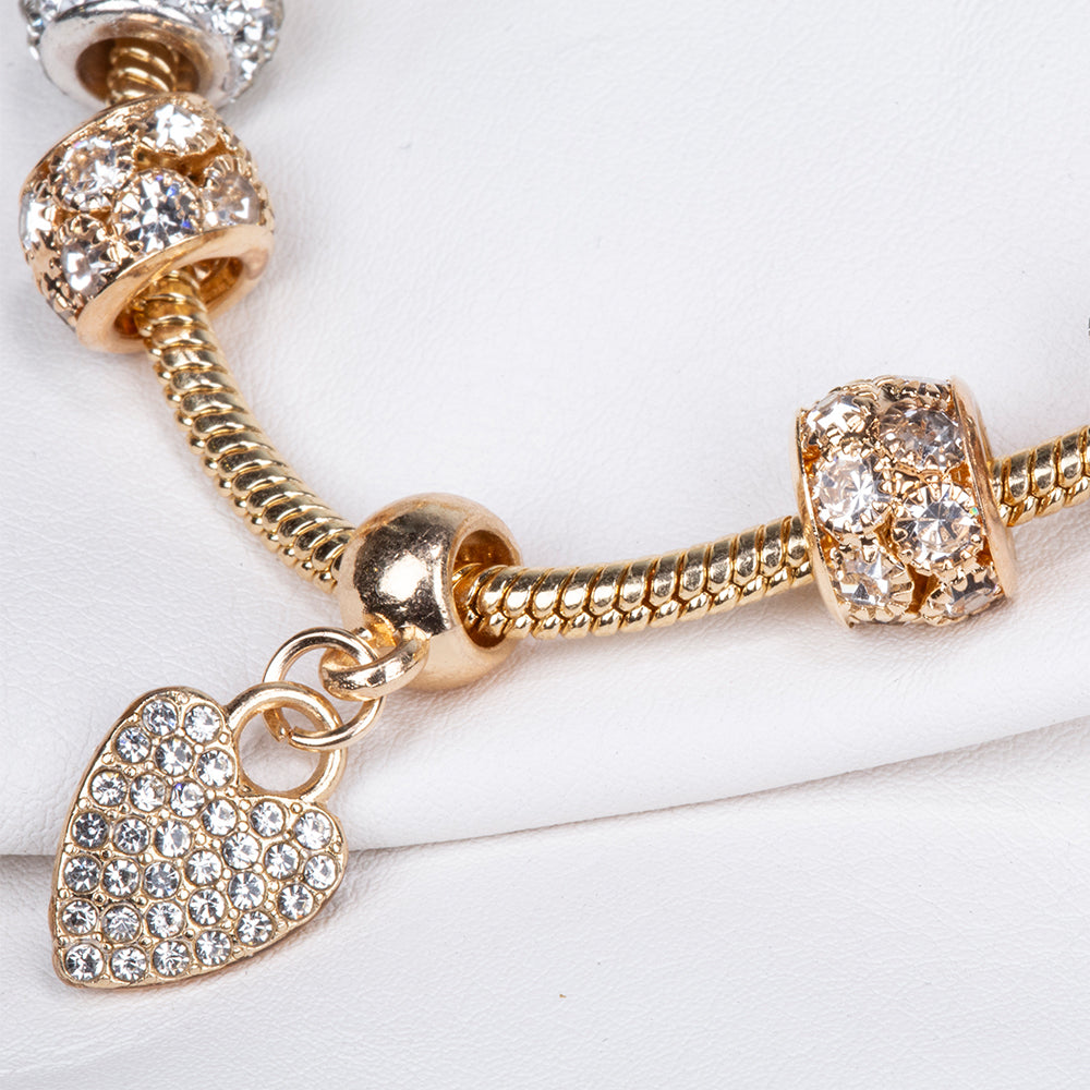 Pozlacená slitina - Náramek s Bílým Emporia® Křišťálem přibližná hmotnost: 28 gramů