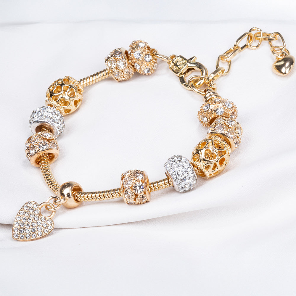 Pozlacená slitina - Náramek s Bílým Emporia® Křišťálem přibližná hmotnost: 28 gramů 8 