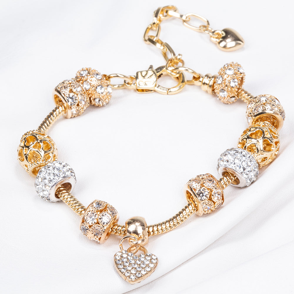 Pozlacená slitina - Náramek s Bílým Emporia® Křišťálem přibližná hmotnost: 28 gramů 9 