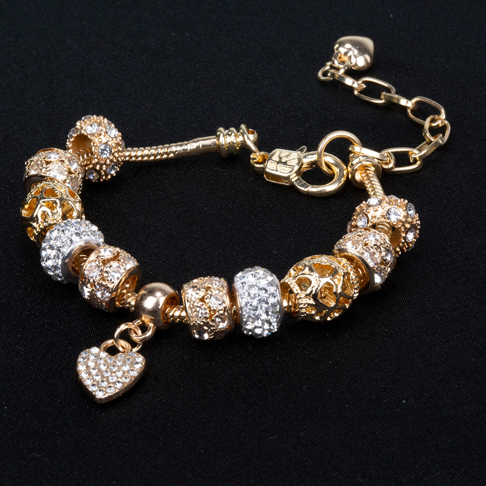 Pozlacená slitina - Náramek s Bílým Emporia® Křišťálem přibližná hmotnost: 28 gramů 10 