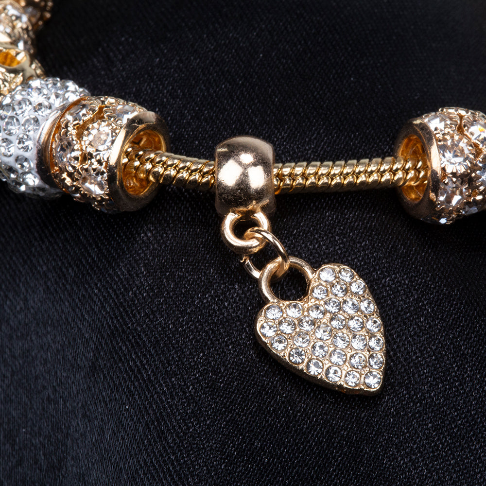 Pozlacená slitina - Náramek s Bílým Emporia® Křišťálem přibližná hmotnost: 28 gramů 12 