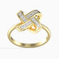 14K Zlatý Prsten s Bílým Diamantem (16 ks)
