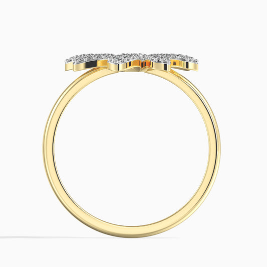 14K Zlatý Prsten s 83 Bílým Diamantem