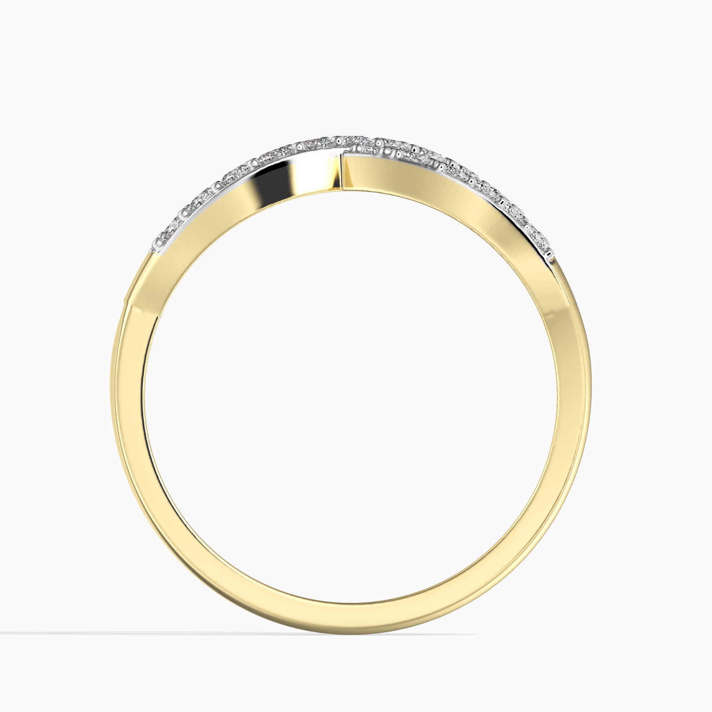 14K Zlatý Prsten s Bílým Diamantem (33 ks)