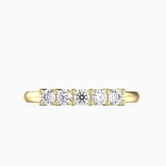 14K Zlatý Prsten s Bílým Diamantem (5 ks)