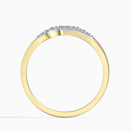 14K Zlatý Prsten s 36 Bílým Diamantem