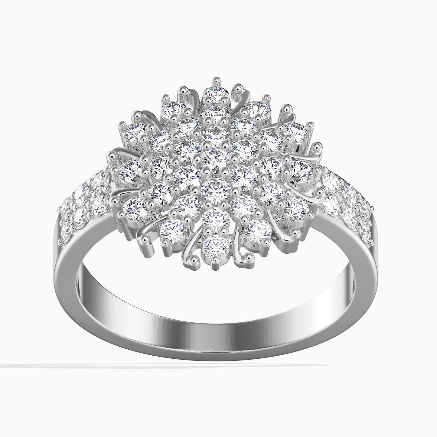 14K Zlatý Prsten s Bílým Diamantem (43 ks)