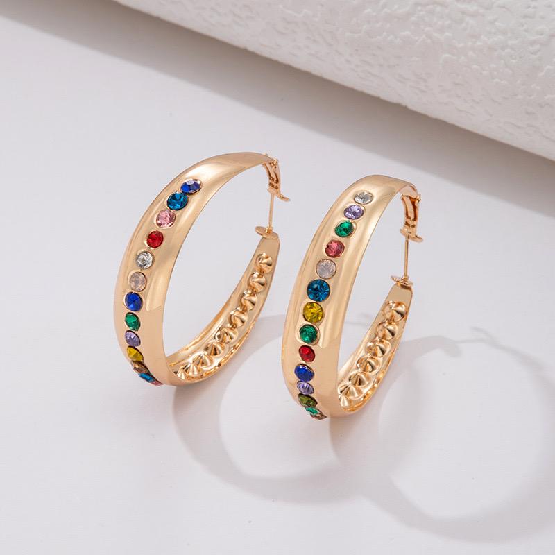 Pozlacené Slitinové Náušnice s Červeným Emporia® Křišťálem a Modrým Emporia® Křišťálem 1 