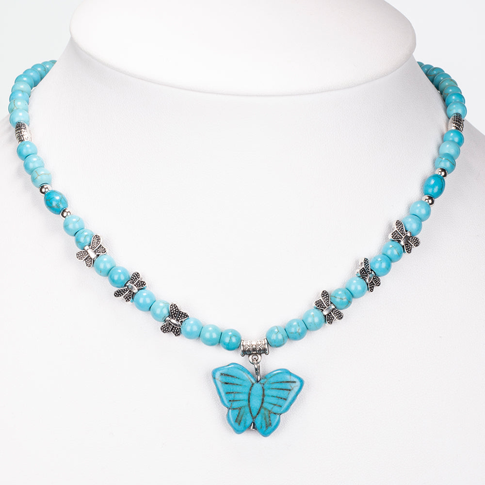 Pozlacená slitina - Sada s Tyrkysem - Karátové číslo: 223.15. přibližná hmotnost: 40.85 gramů ( Náhrdelník+Náramek ) 3 