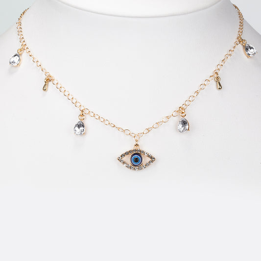 Pozlacená slitina - Náhrdelník s Bílým Emporia® Křišťálem - Karátové číslo: 43.9. přibližná hmotnost: 7.9 gramů