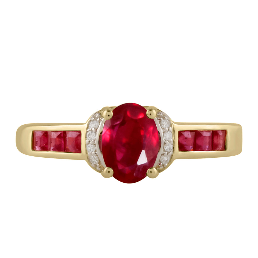 Pozlacené Stříbro 925/1000 - Prsten s Thajským Rubínem a Bílým Topazem - Karátové číslo: 1.91. přibližná hmotnost: 2.09 gramů 1 