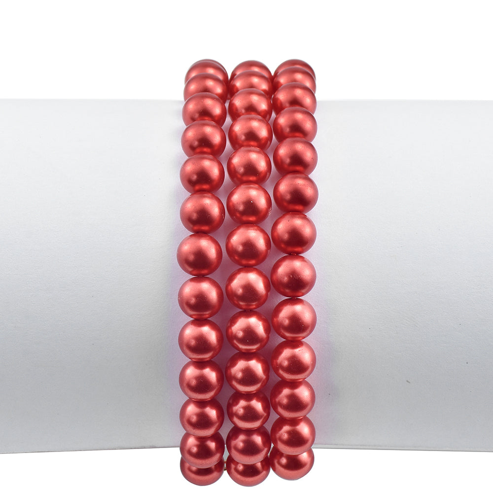 Pozlacené Stříbro 925/1000 - Náramek s Červená sladkovodní Perlou - Karátové číslo: 254.76. přibližná hmotnost: 53.13 gramů