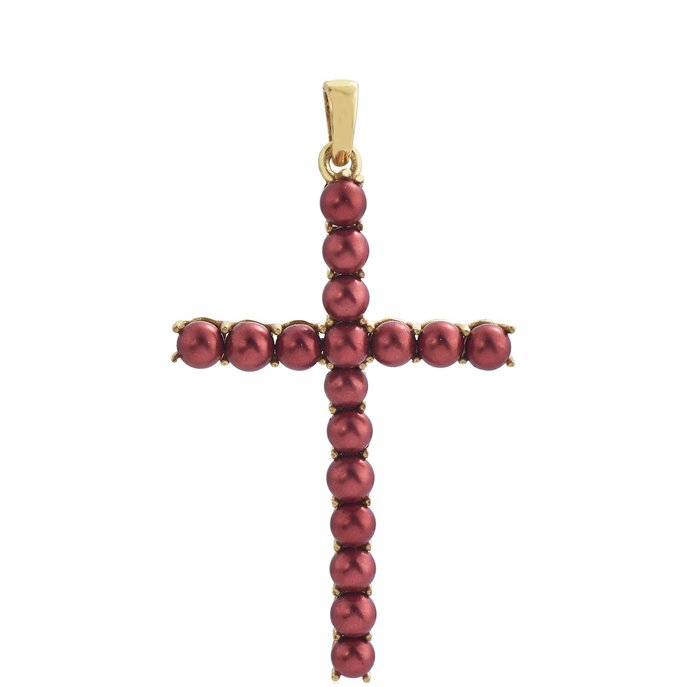 Pozlacené Stříbro 925/1000 - Přívěsek s Červená sladkovodní Perlou - Karátové číslo: 9.69. přibližná hmotnost: 4.5 gramů