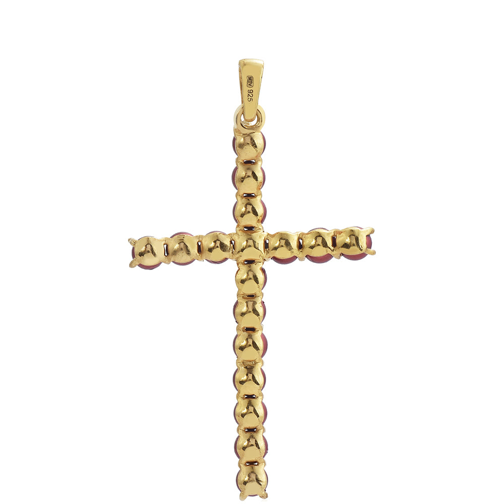 Pozlacené Stříbro 925/1000 - Přívěsek s Červená sladkovodní Perlou - Karátové číslo: 9.69. přibližná hmotnost: 4.5 gramů