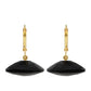 Pozlacené Stříbrné Náušnice s Černým Onyxem