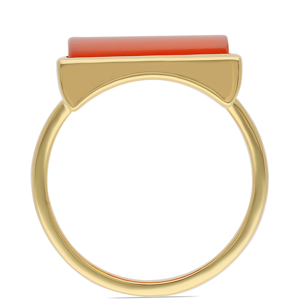 Pozlacený Stříbrný Prsten s Červeným Onyxem 3 