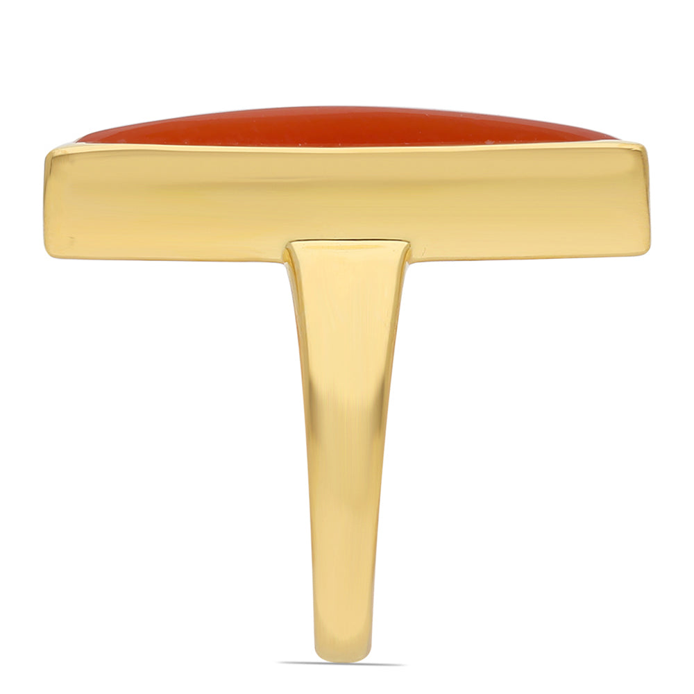 Pozlacený Stříbrný Prsten s Červeným Onyxem 4 