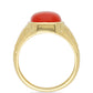 Pozlacený Stříbrný Prsten s Červeným Onyxem