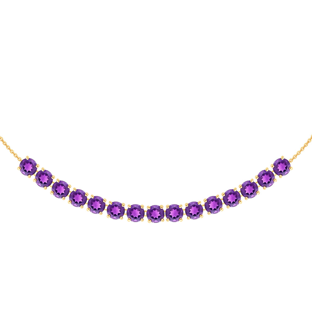 Pozlacený Stříbrný Náhrdelník s Marockým Ametystem 2 