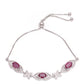 Stříbrný Náramek s Madagaskarským Rubínem a Bílým Topazem