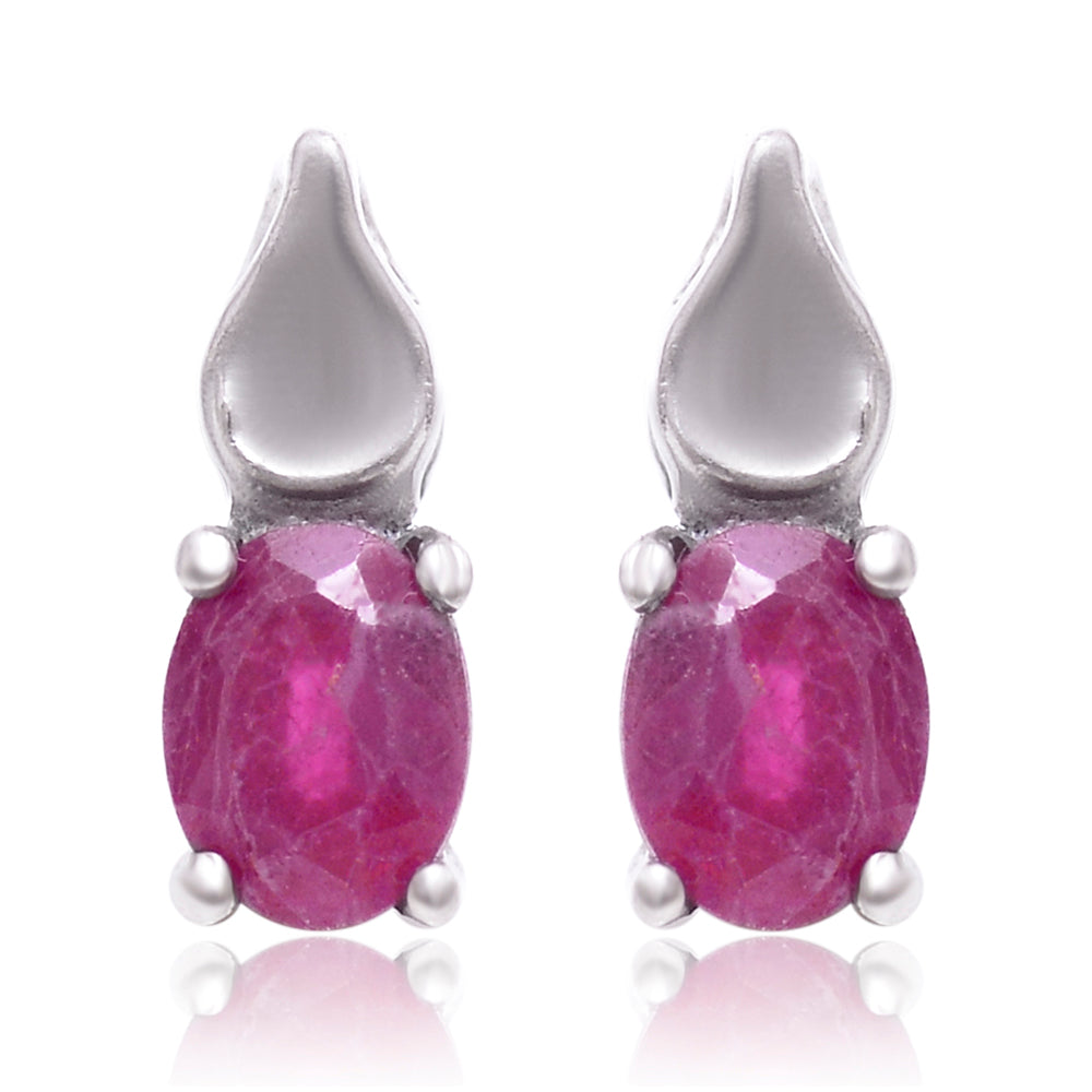 Stříbro 925/1000 - Náušnice s Madagaskarským Rubínem - Karátové číslo: 0.51. přibližná hmotnost: 0.94 gramů 2 