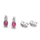 Stříbro 925/1000 - Náušnice s Madagaskarským Rubínem - Karátové číslo: 0.51. přibližná hmotnost: 0.94 gramů