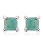 Stříbro 925/1000 - Náušnice s Brazilským Smaragdem - Karátové číslo: 0.5. přibližná hmotnost: 1.06 gramů
