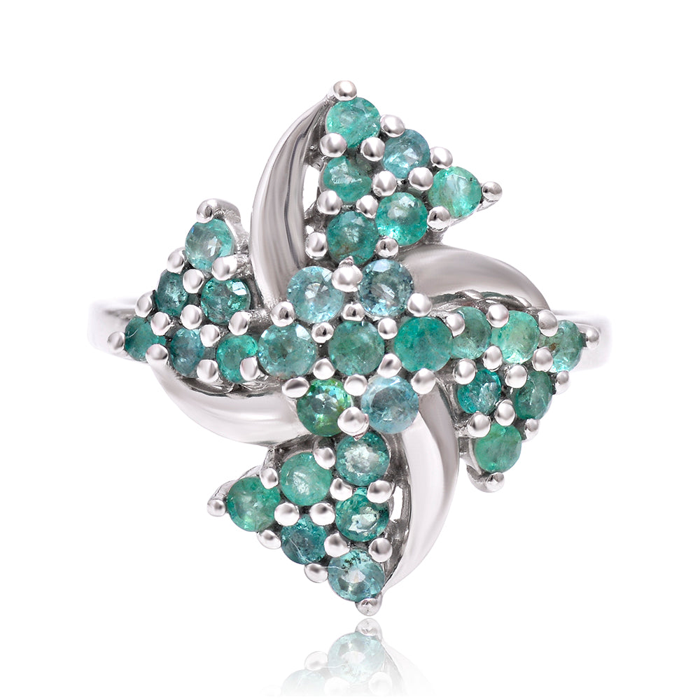 Stříbrný Prsten s Brazilským Smaragdem