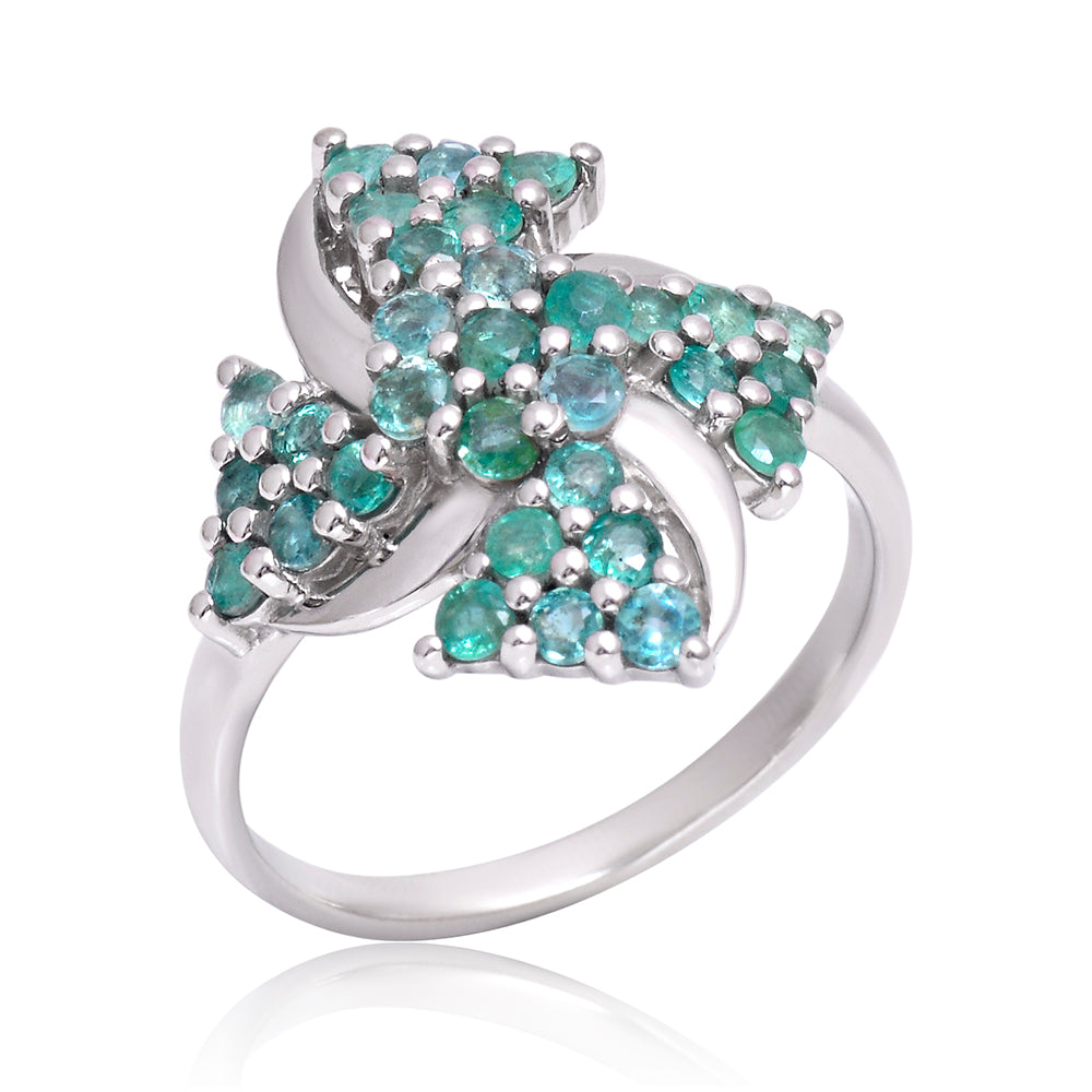 Stříbrný Prsten s Brazilským Smaragdem