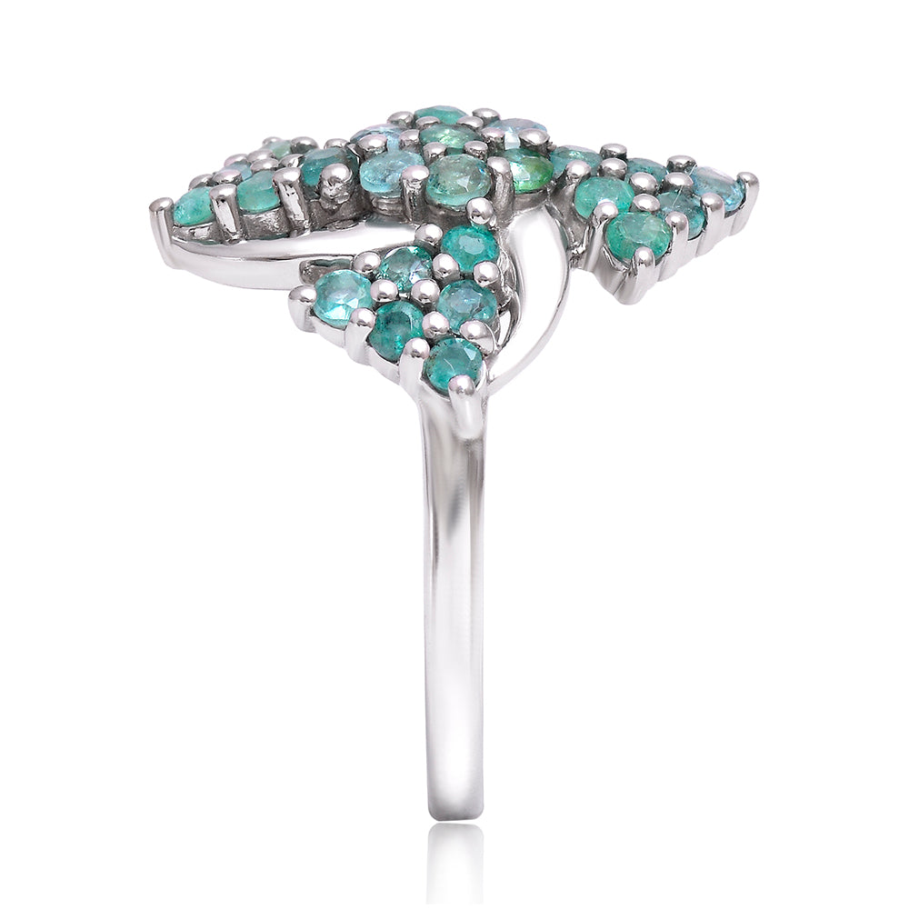 Stříbrný Prsten s Brazilským Smaragdem 4 